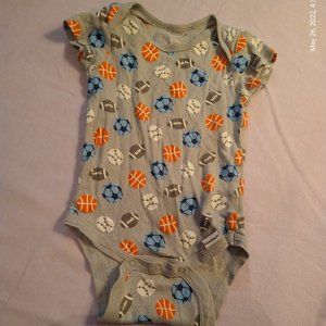infant onesie, 6-9M, sport balls pattern,  Onesie
